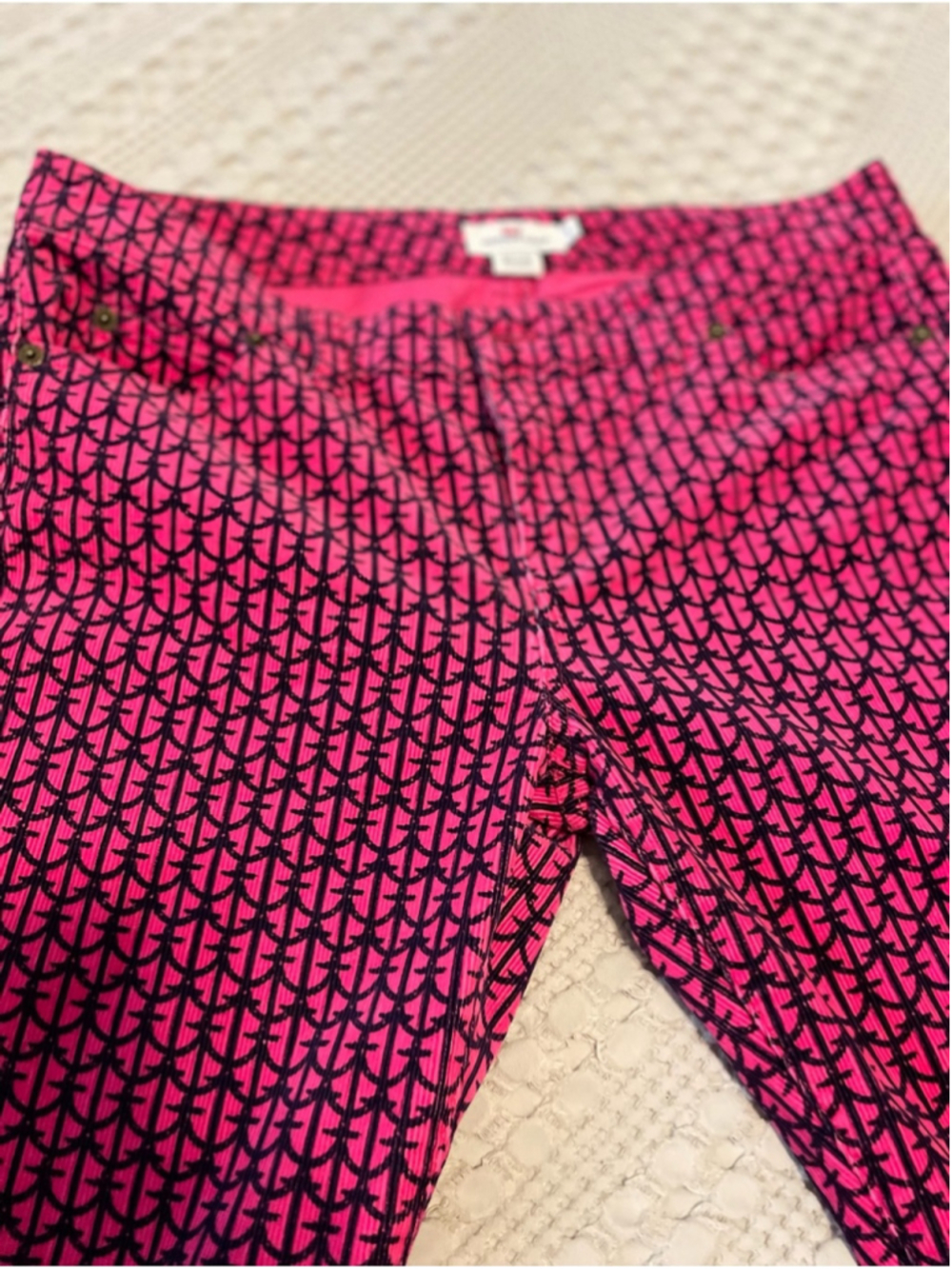 Vineyard vines Pink & navy Anchor Skinny Pants nautical dopamine resort wear